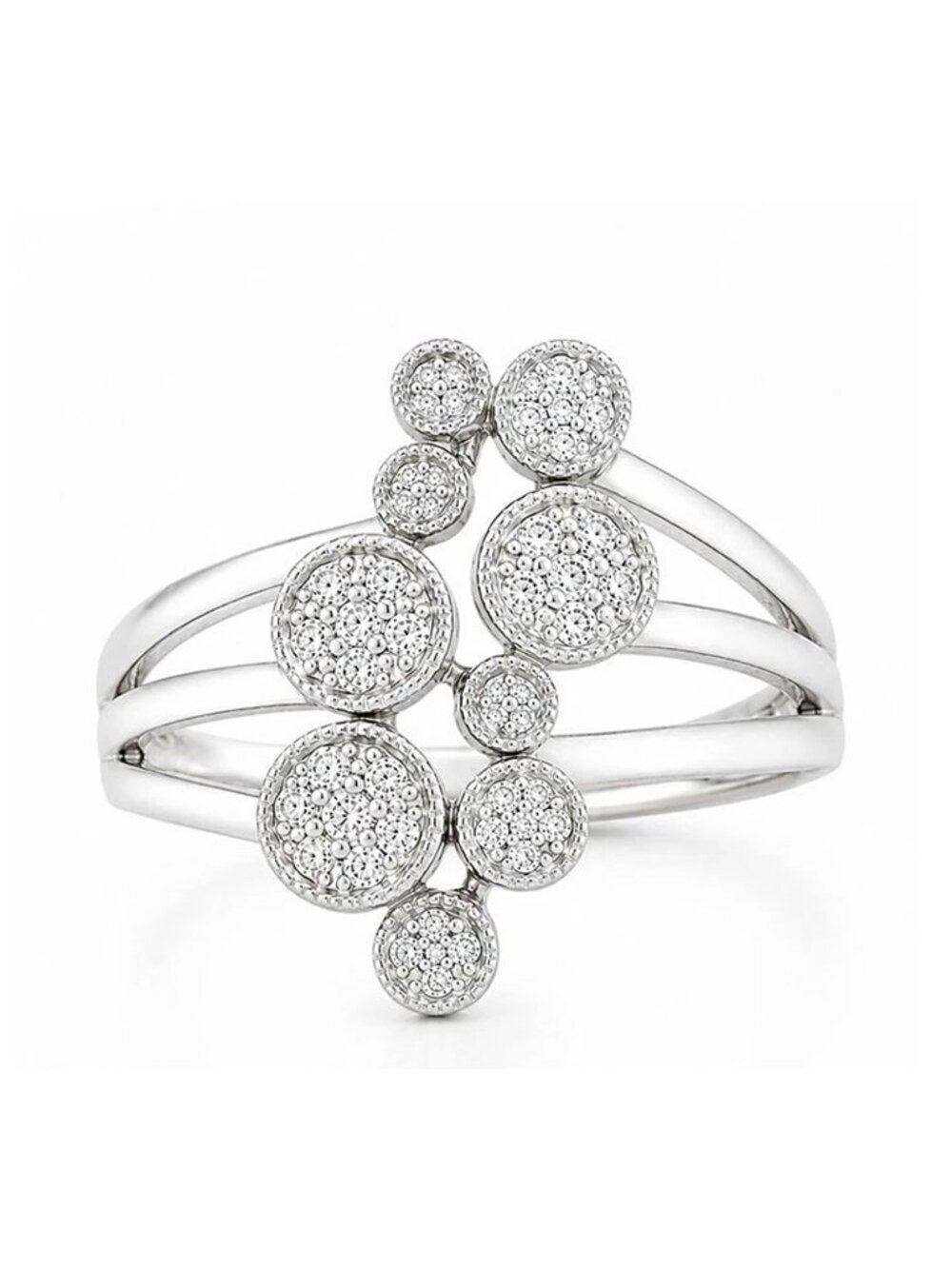 Genuine 0.50 Cts Diamonds Ring 10k White Gold